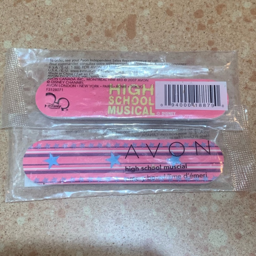 Avon High School Musical Mini Emery Board Nail Filer Brand New Lot of Two (2)